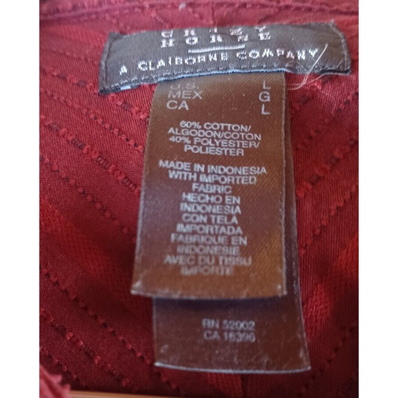 CRAZY HORSE Button up Shirt Men's Large Red with Vertical Thread Details Cowboy - Picture 5 of 6